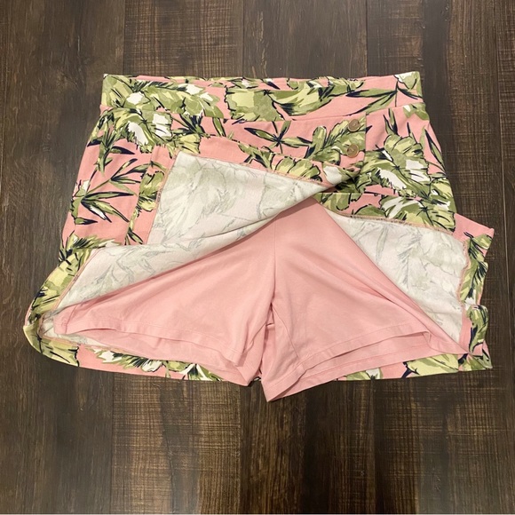 Jones New York XL Palm Leaf Skort Knit Pink Green - Picture 2 of 9